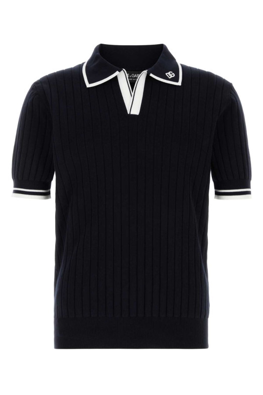 Midnight blue knit polo shirt DOLCE & GABBANA (GXZCMZJBCK8)