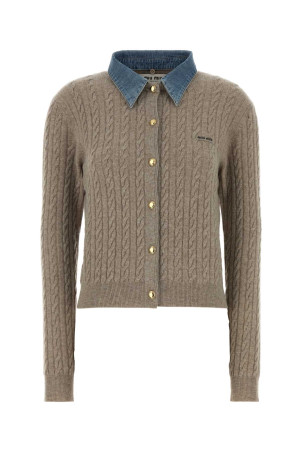 Cappuccino wool blend cardigan MIU MIU (MMF04CSOOO6342)