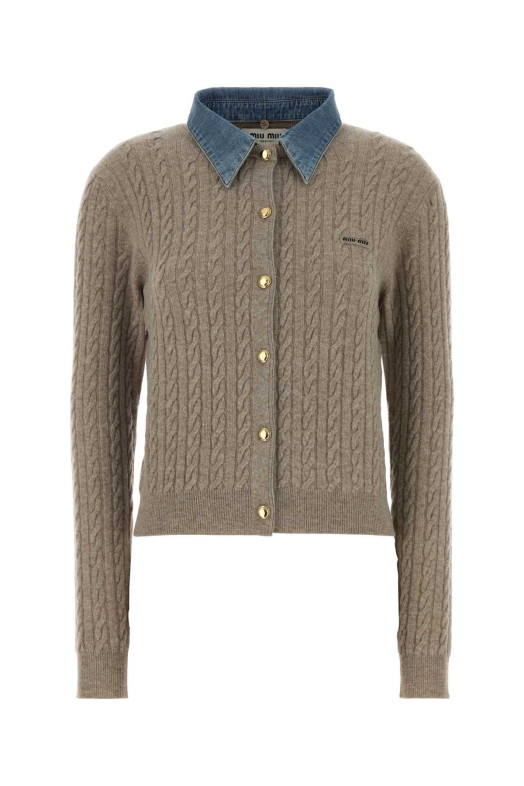 Cappuccino wool blend cardigan MIU MIU (MMF04CSOOO6342)