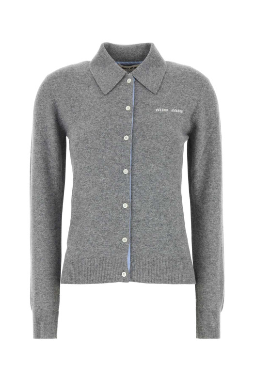 Grey cashmere cardigan MIU MIU (MMF934SOOO15Z1)