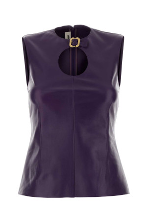 Purple leather top MIU MIU (MPT299SOOO165Z)