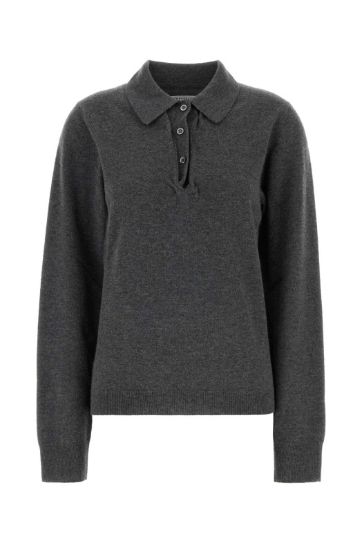 Graphite wool polo shirt MAISON MARGIELA (S51GL0083M13302)