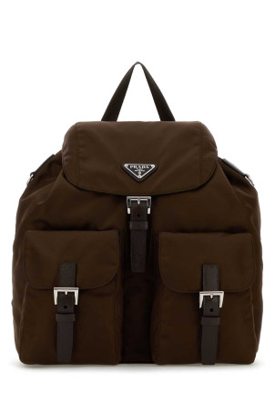 Brown canvas backpack PRADA (1BZ811VOTMRV44)