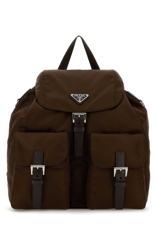 Коричневий полотняний рюкзак PRADA (1BZ811VOTMRV44)