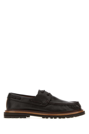 Dark brown leather Pequin loafers FENDI (7D19308GE)