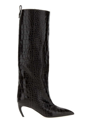 Dark brown leather Lea boots THE ATTICO (261WSH00879LBT155PR)