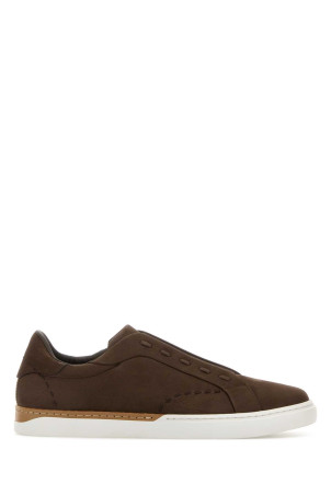 Brown leather Fendi City sneakers FENDI (7E1937AY1X)