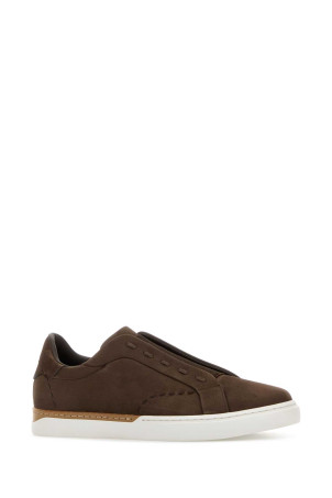 Brown leather Fendi City sneakers FENDI (7E1937AY1X)