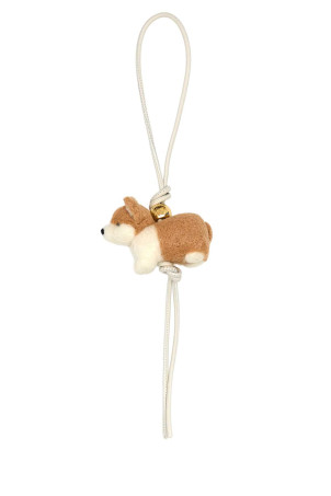 Multicolor leather and felt Corgi key ring LOEWE (C621232XIL)
