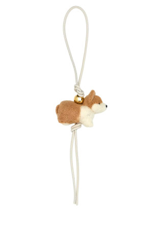 Multicolor leather and felt Corgi key ring LOEWE (C621232XIL)