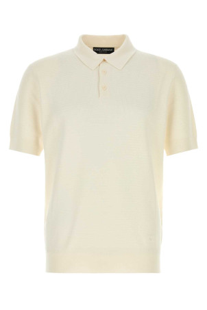 Ivory silk polo shirt DOLCE & GABBANA (GXZ02ZJBSPR)