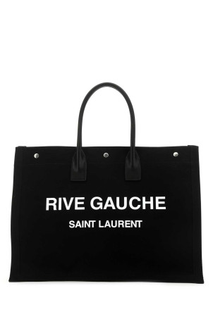 Black canvas large Rive Gauche shopping bag SAINT LAURENT (509415FAAVR)