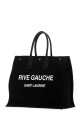 Велика чорна полотняна сумка для покупок Rive Gauche від SAINT LAURENT (509415FAAVR)