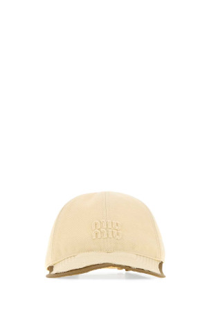 Cream drill baseball cap MIU MIU (5HC3692CWL)