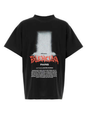 Black cotton oversize t-shirt Black BALENCIAGA (850345TUVO4)