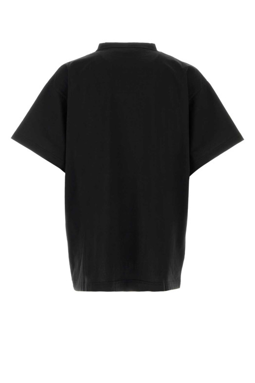 Чорна бавовняна футболка оверсайз, чорна, BALENCIAGA (850345TUVO4)
