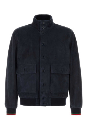 Navy blue suede jacket GUCCI (854268XNBB5)