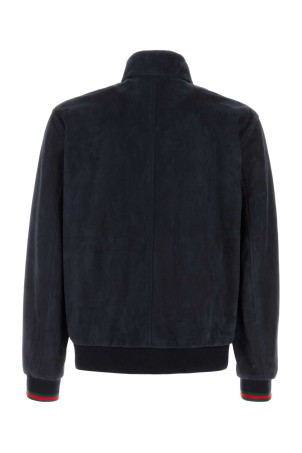 Navy blue suede jacket GUCCI (854268XNBB5)