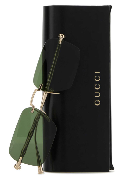 Золоті металеві сонцезахисні окуляри GUCCI (859556I3330)