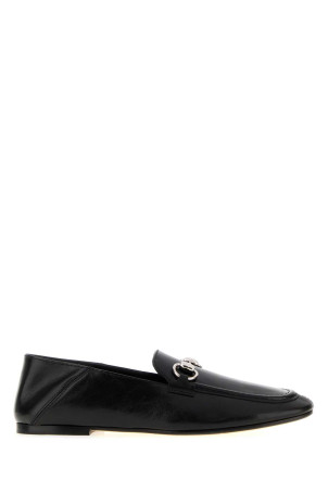 Black leather Jordaan Soft loafers Black GUCCI (875158AAFQB)