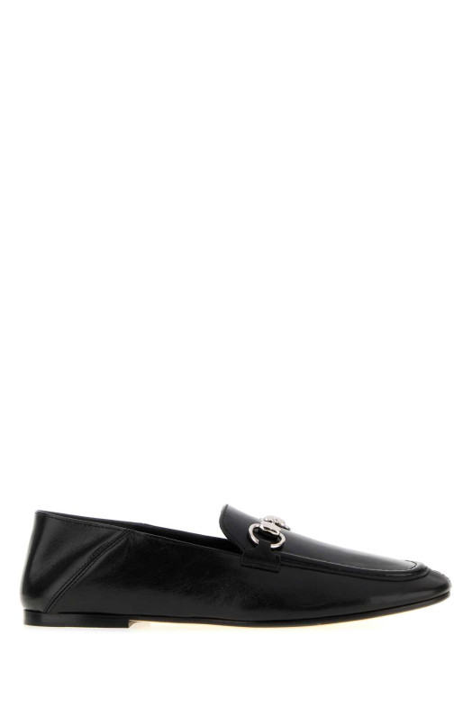 Black leather Jordaan Soft loafers Black GUCCI (875158AAFQB)
