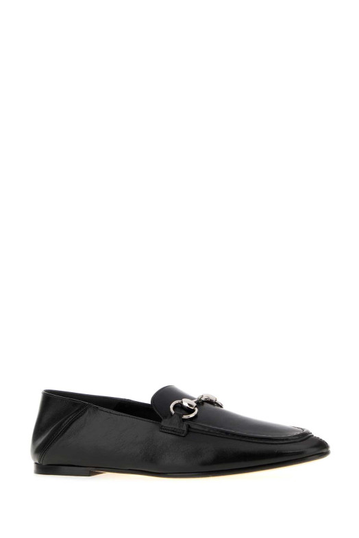 Black leather Jordaan Soft loafers Black GUCCI (875158AAFQB)