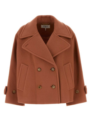 Dark pink wool blend coat CHLOE (CH25WMA96272)