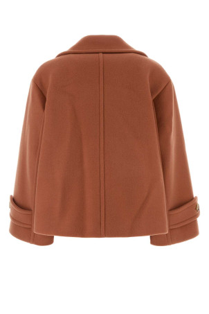 Dark pink wool blend coat CHLOE (CH25WMA96272)