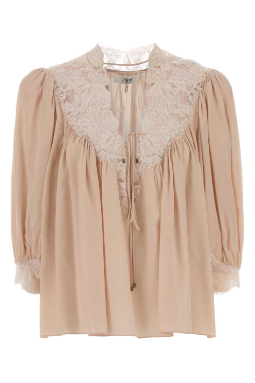 Pink silk blouse CHLOE (CH26SHT38005)