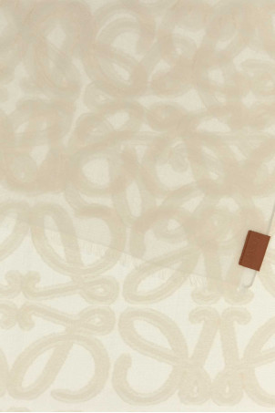 Ivory cotton blend scarf Brown LOEWE (FSA2S1SW04)