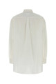 White linen blend shirt Black PRADA (P448JSOOO189C)