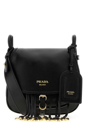 Black leather crossbody bag Black PRADA (1BD412VOOU2ZRN)