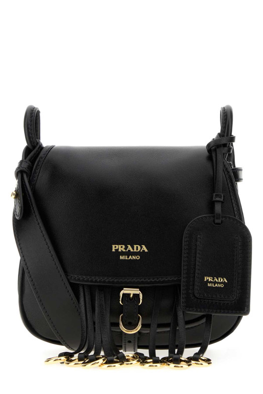Black leather crossbody bag Black PRADA (1BD412VOOU2ZRN)