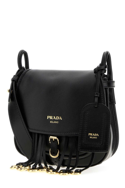 Black leather crossbody bag Black PRADA (1BD412VOOU2ZRN)