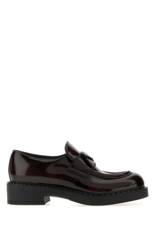 Dark brown leather loafers PRADA (1D246MFG050X6O)