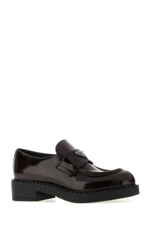 Dark brown leather loafers PRADA (1D246MFG050X6O)