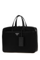 Black canvas briefcase Black PRADA (2VE0292DMH)