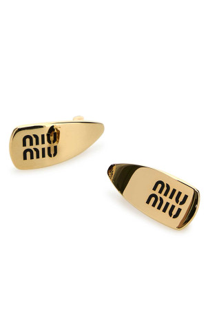 Gold metal hair clip Black MIU MIU (5IF1732F6T)