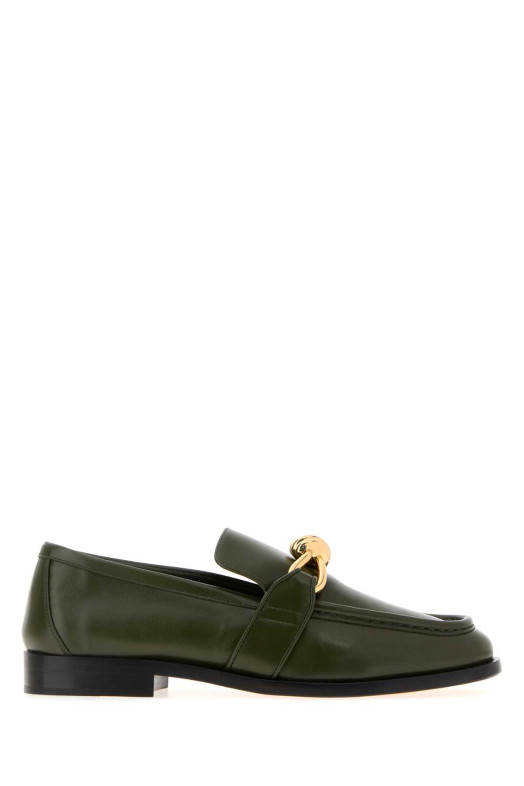 Olive green leather Astaire loafers BOTTEGA VENETA (796697V5DZ0)
