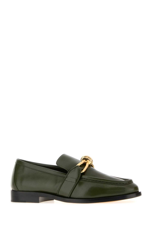 Olive green leather Astaire loafers BOTTEGA VENETA (796697V5DZ0)