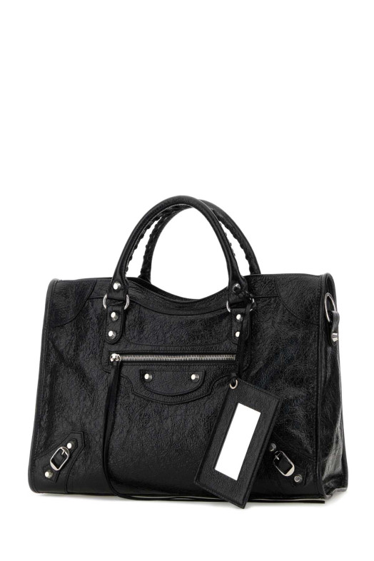 Black leather medium Le City handbag Black BALENCIAGA (8657602ACLR)