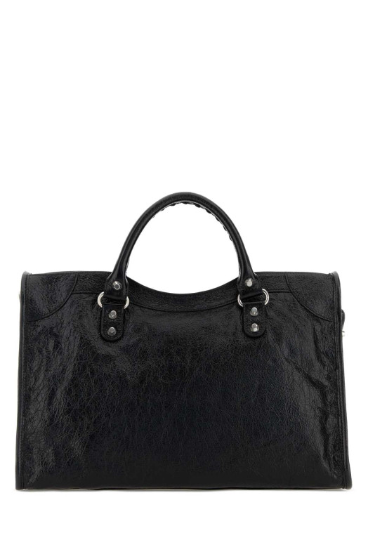 Black leather medium Le City handbag Black BALENCIAGA (8657602ACLR)