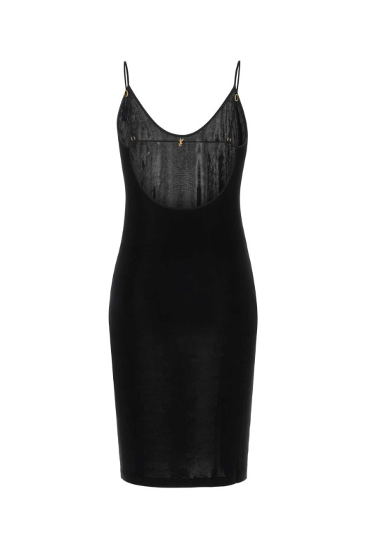 Black stretch viscose dress Black SAINT LAURENT (868281Y38DS)