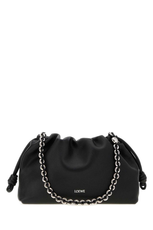 Black leather medium Flamenco Purse clutch Black LOEWE (A411FCRXAP)
