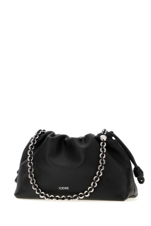 Black leather medium Flamenco Purse clutch Black LOEWE (A411FCRXAP)