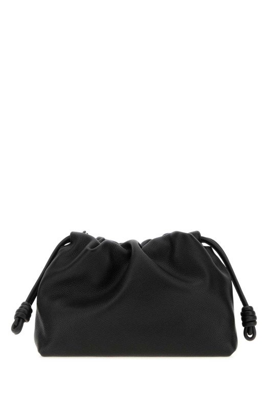 Black leather medium Flamenco Purse clutch Black LOEWE (A411FCRXAP)