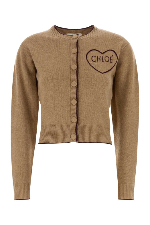 Camel wool blend cardigan CHLOE (CH26AMC15710)