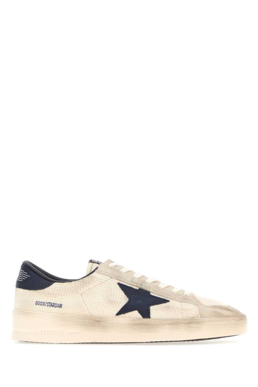 Кроссовки Stardan из замши цвета слоновой кости и ткани, бренд GOLDEN GOOSE DELUXE (GMF01089F008537)