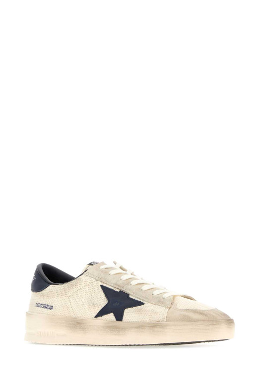 Кроссовки Stardan из замши цвета слоновой кости и ткани, бренд GOLDEN GOOSE DELUXE (GMF01089F008537)