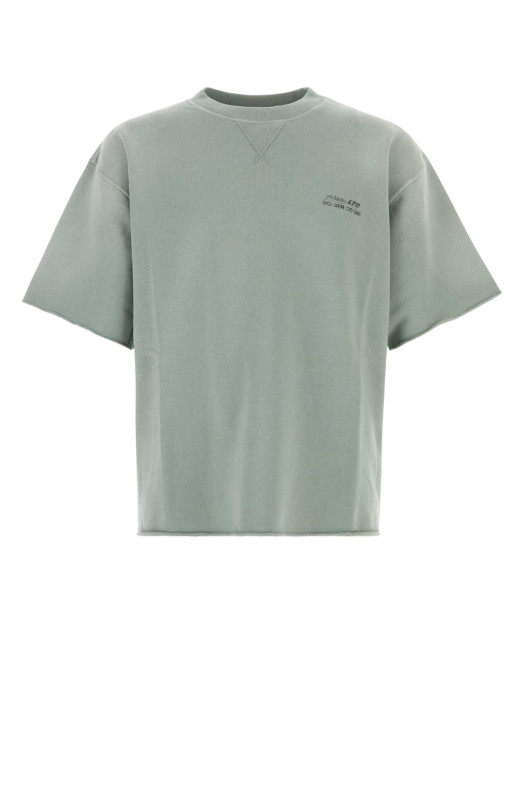 Sage green cotton oversize t-shirt GOLDEN GOOSE DELUXE BRAND (GUP02853P002632)